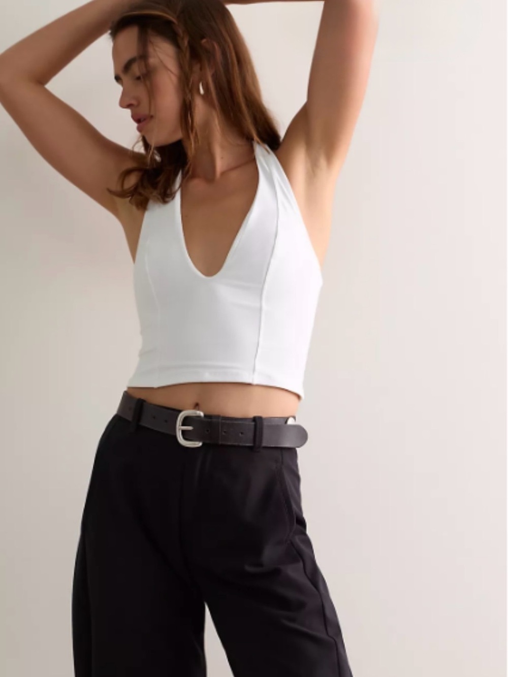 Free People Intimately White Halter Crop Tank Top Size Small & Medium NWT - Picture 1 of 8